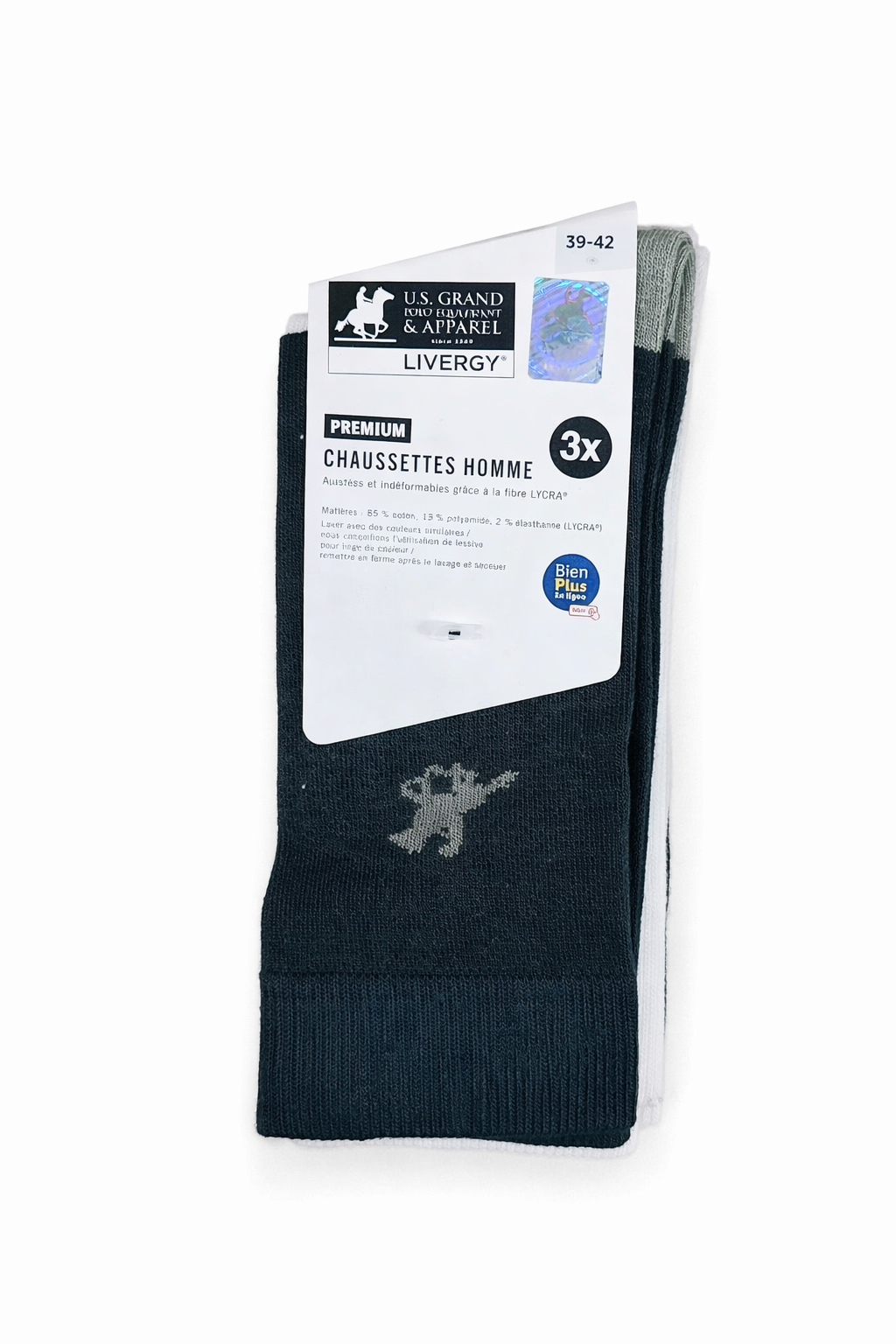 Paquet de 3 paires de chaussettes US GRAND POLO