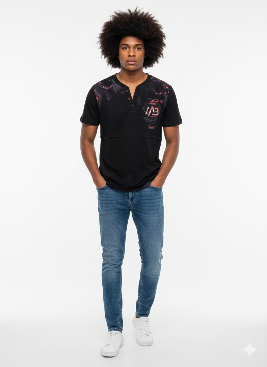 Tee shirt col V BLUE Soul