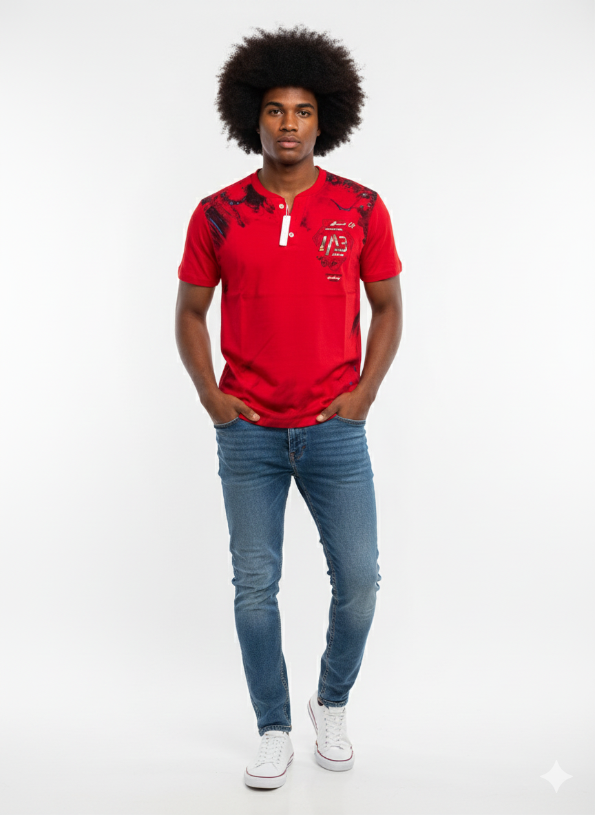 Tee shirt col V BLUE Soul