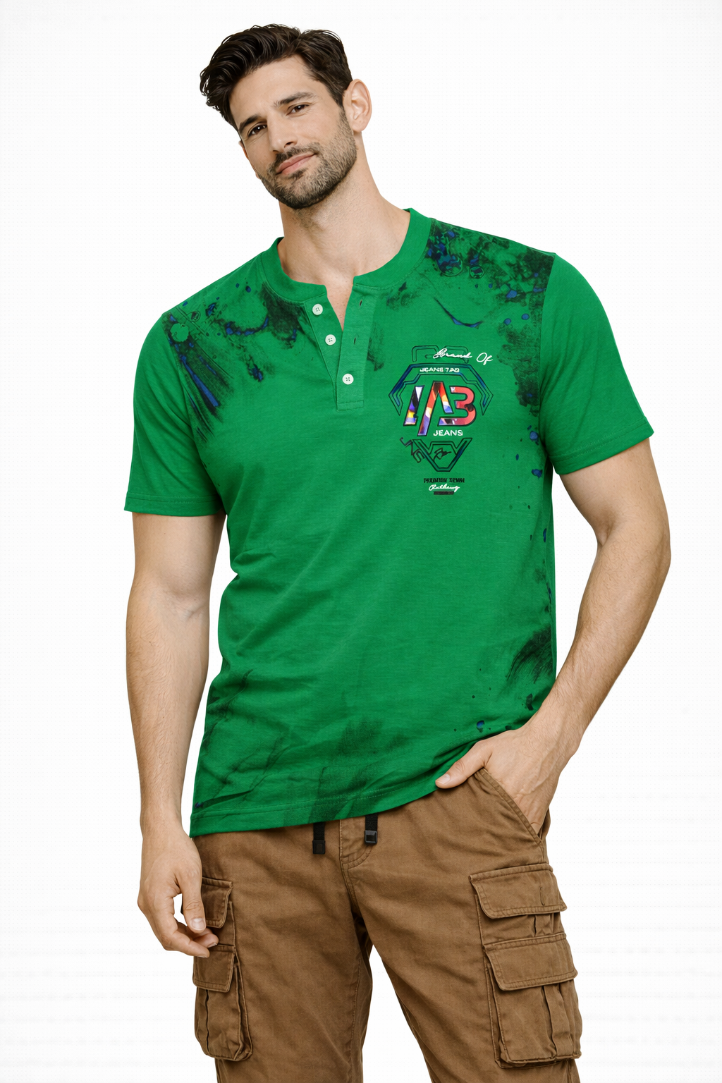 Tee shirt col V BLUE Soul